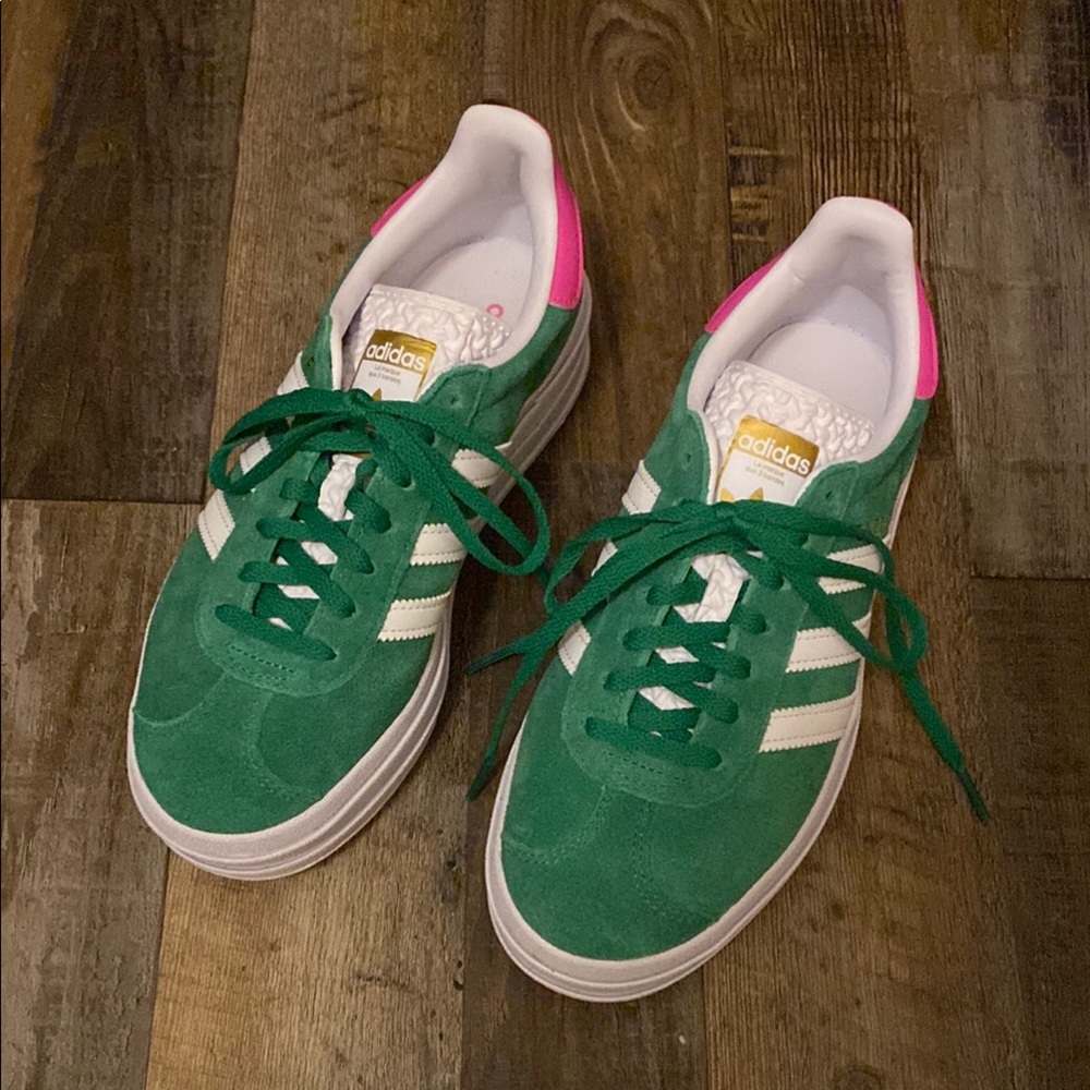 Adidas Gazelle Bold Sneakers Lucid Green & Pink